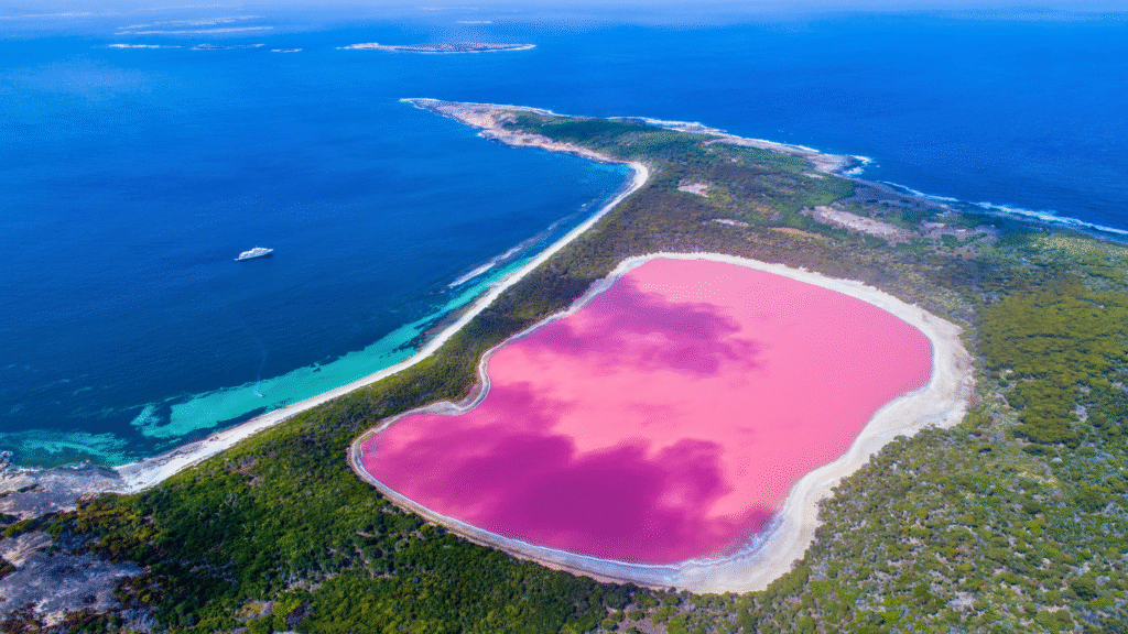 Australia’s largest pink lake has been named as one of the most ‘otherworldly’.